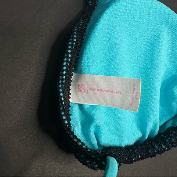No Boundaries Black/Aqua Lined Mesh Bikini NWOT - Picture 10 of 11